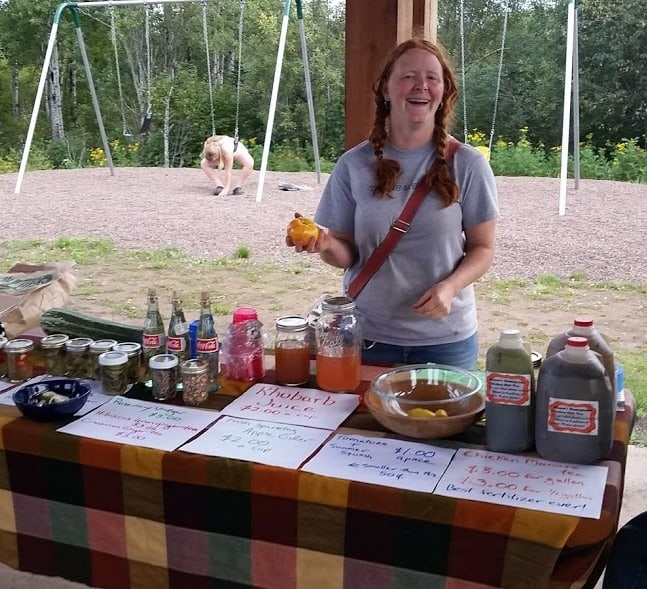 Honor Schauland at her Finland Farmers Market booth, Summer 2016