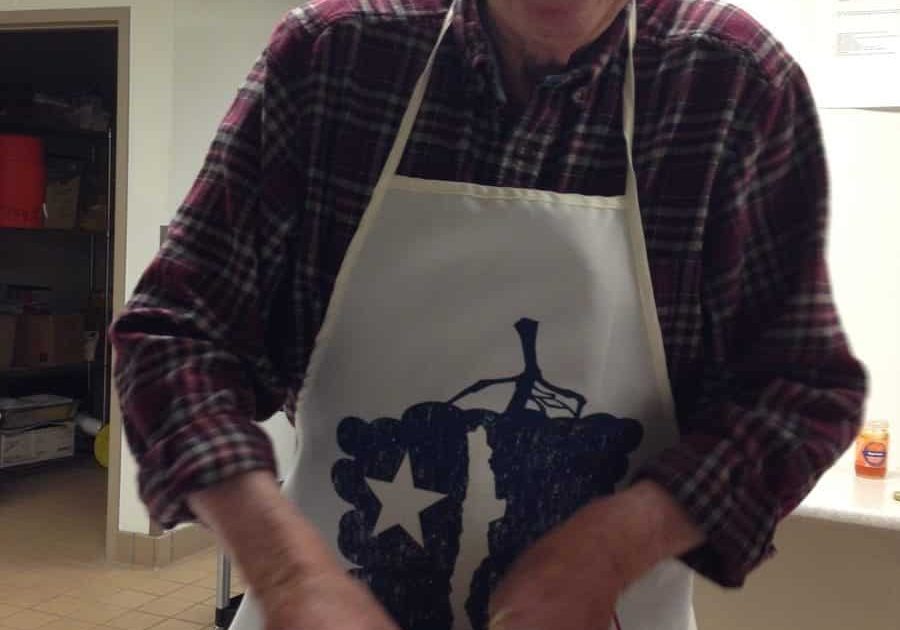 James Manahan makes dough for a cooking class, Fall 2014. (photo by Cristina Pi Caride Manahan)